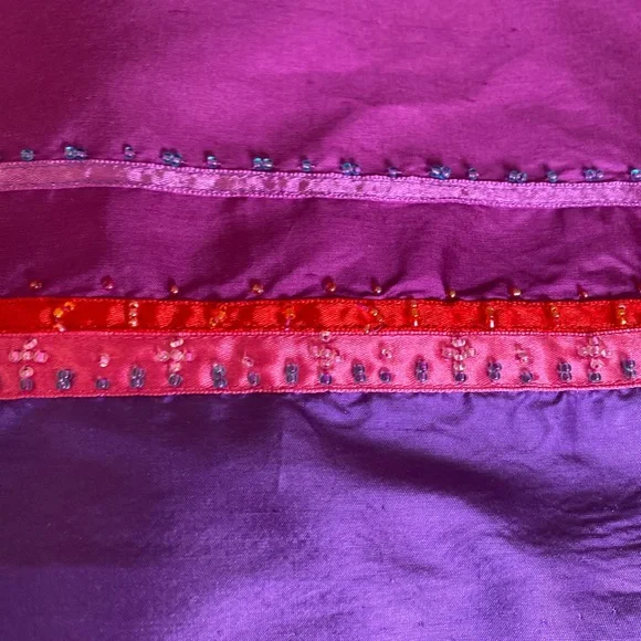 Vintage Jillian Jones Purple Silk Beaded Cocktail Dress Sleeveless Zip Back - Picture 6 of 13